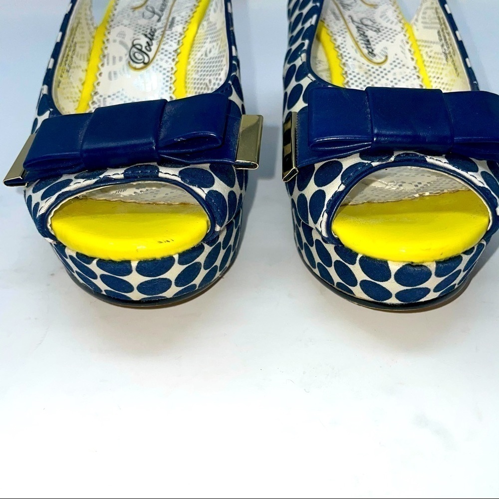 Poetic License “Mad Money” Wedge Sandals Polka Dot Size 6.5 - Picture 6 of 12